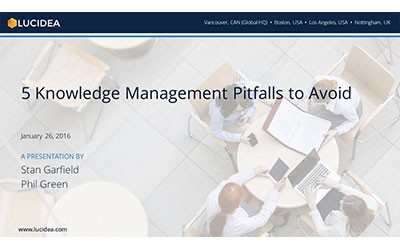 5 Knowledge Management Pitfalls to Avoid: A KM Conversation with Stan Garfield (Jan 2016)