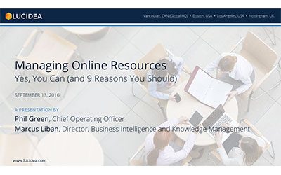 Managing Online Resources—Yes, You Can (and 9 Reasons You Should) (September 2016)