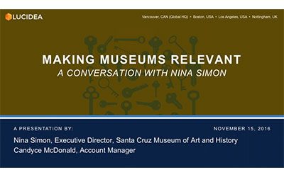 Making Museums Relevant: A Conversation with Nina Simon