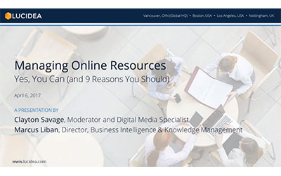 Managing Online Resources—Yes, You Can (and 9 Reasons You Should) – April 2017