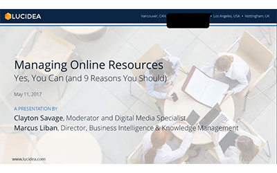 Managing Online Resources—Yes, You Can (and 9 Reasons You Should) – May 2017