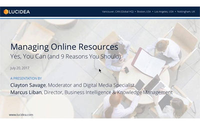 Managing Online Resources—Yes, You Can (and 9 Reasons You Should) – July 2017