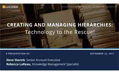 Creating and Managing Hierarchies. Technology to the Rescue! (Sept. 22, 2017)