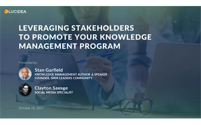 Leveraging Stakeholders to Promote your KM Program
