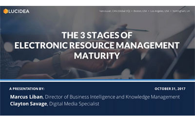 The Three Stages of Electronic Resource Management (ERM) Maturity (October, 2017)