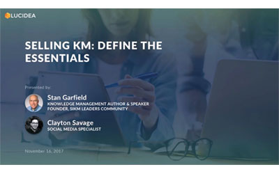 Selling KM: Define the Essentials