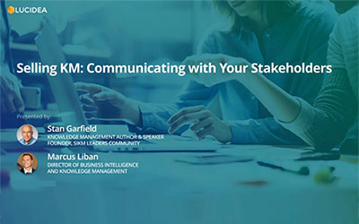 Selling KM: Communicating with Your Stakeholders