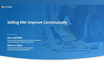 Selling KM: Improve Continuously