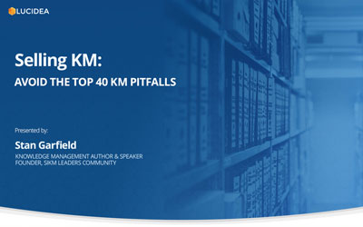 Selling KM: Avoid the Top 40 Pitfalls