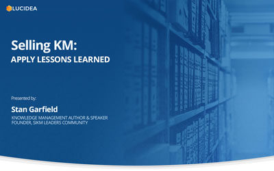Selling KM: Apply Lessons Learned