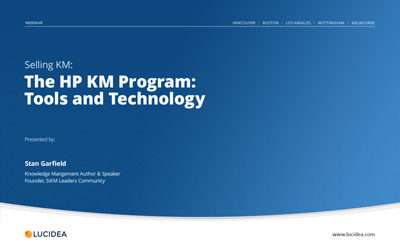 The HP KM Program: Tools and Technology