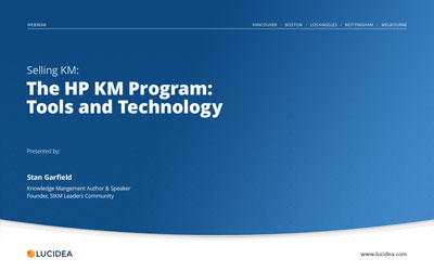 The HP KM Program: Tools and Technology