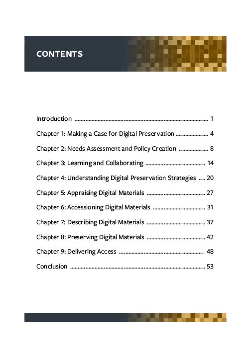 Digital Preservation Without Tears - Table of Contents