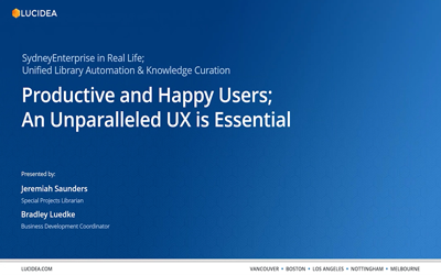 SydneyEnterprise ILS in Real Life – Unparalleled UX is Essential