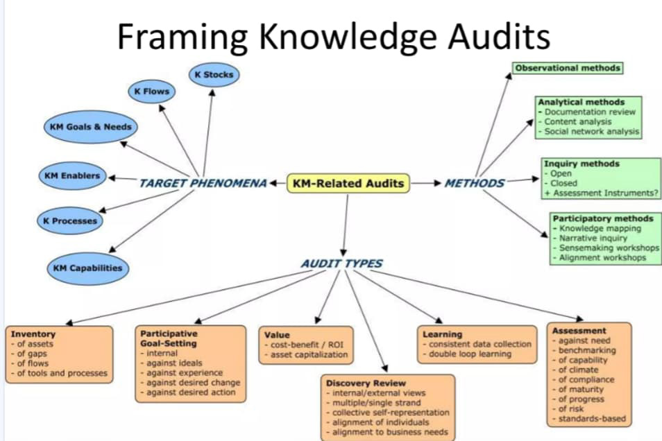 Framing Knowledge Audits - diagram by Patrick Lambe.