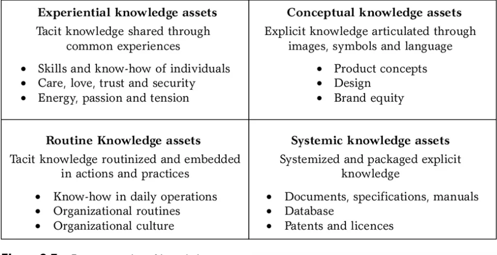 Figure 2.7 Four categories of knowledge asset 