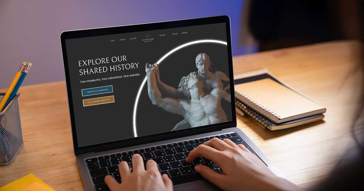 The home screen of a shared museum collections discovery portal