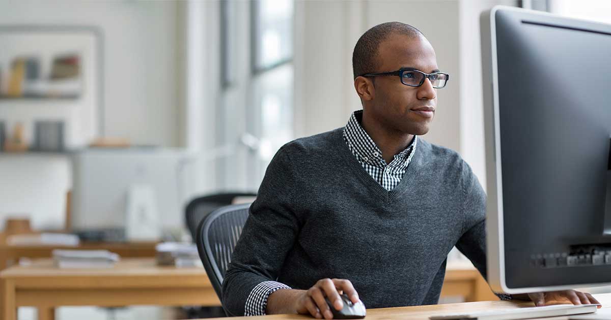 A person working at a computer