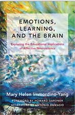 Cover of "Emotions, Learning, and the Brain" by Mary Helen Immordino-Yang. Abstract swirls of blue and white evoke contemplation and depth.